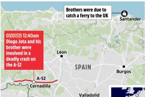 夺命路！西媒：若塔失事路段在23年车祸19起，平均每次伤亡1.5人